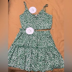 💚 NWT Princess Polly Shah Skirt Set Green Floral